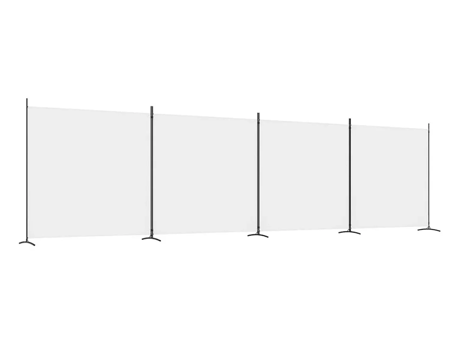 Mampara divisoria de 4 paneles Blanco 698x180 cm Tela