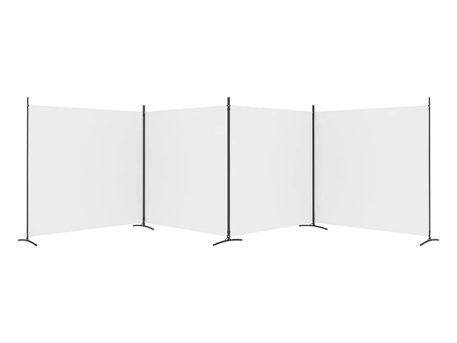 Mampara divisoria de 4 paneles Blanco 698x180 cm Tela