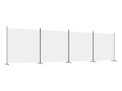 Mampara divisoria de 4 paneles Blanco 698x180 cm Tela