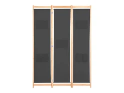 Mampara divisoria de 3 paneles Gris 120x170x4 cm Tela