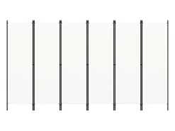 Mampara divisoria de 6 paneles Blanca 300x180 cm