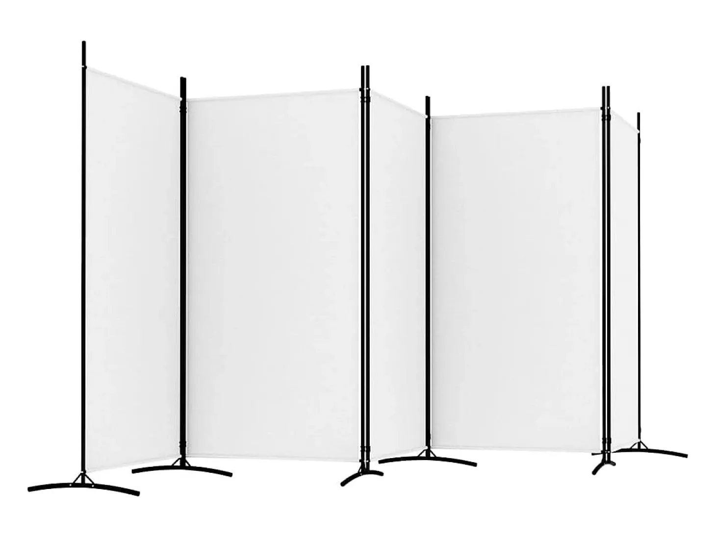 Mampara divisoria de 5 paneles Tela Blanca 433x180 cm