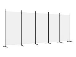 Mampara divisoria de 5 paneles Tela Blanca 433x180 cm