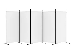 Mampara divisoria de 5 paneles Tela Blanca 433x180 cm