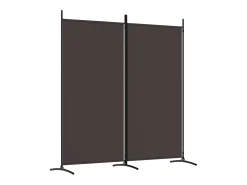 Mampara divisoria de 2 paneles Marrón 175x180 cm Tela