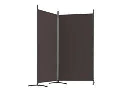 Mampara divisoria de 2 paneles Marrón 175x180 cm Tela