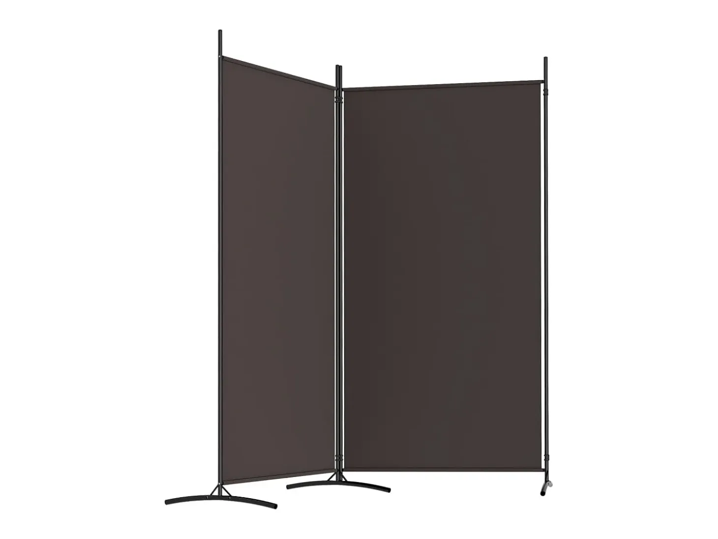 Mampara divisoria de 2 paneles Marrón 175x180 cm Tela