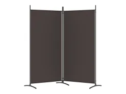 Mampara divisoria de 2 paneles Marrón 175x180 cm Tela