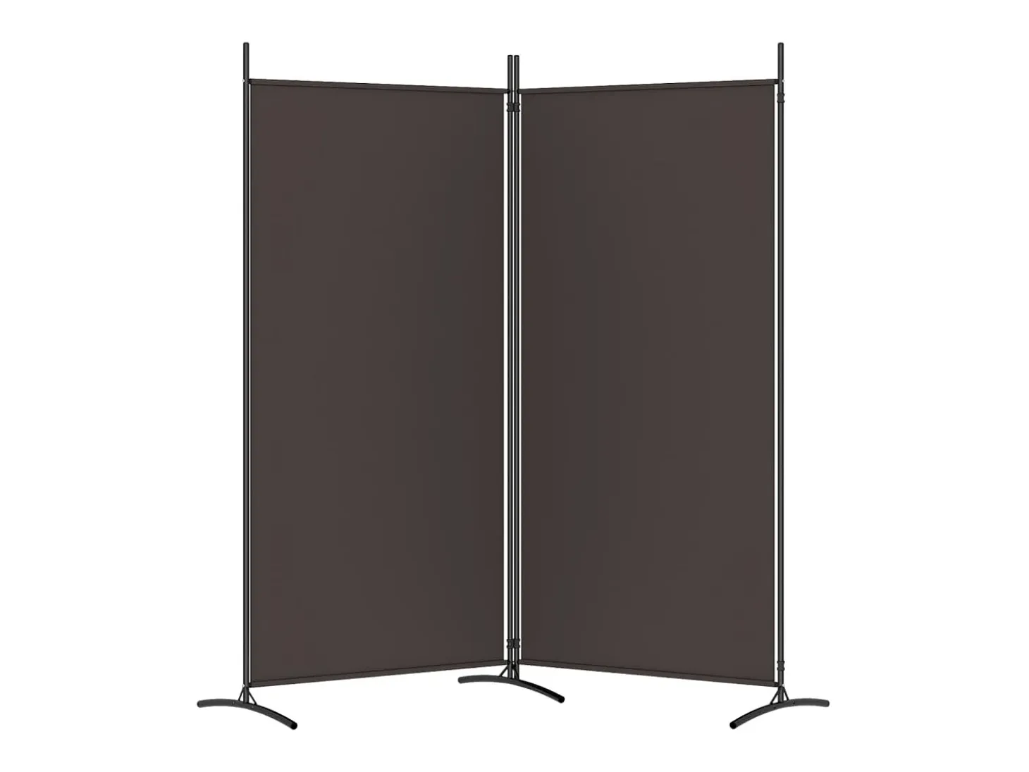 Mampara divisoria de 2 paneles Marrón 175x180 cm Tela