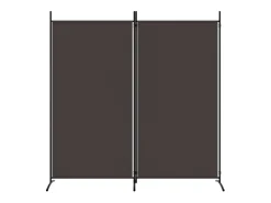 Mampara divisoria de 2 paneles Marrón 175x180 cm Tela