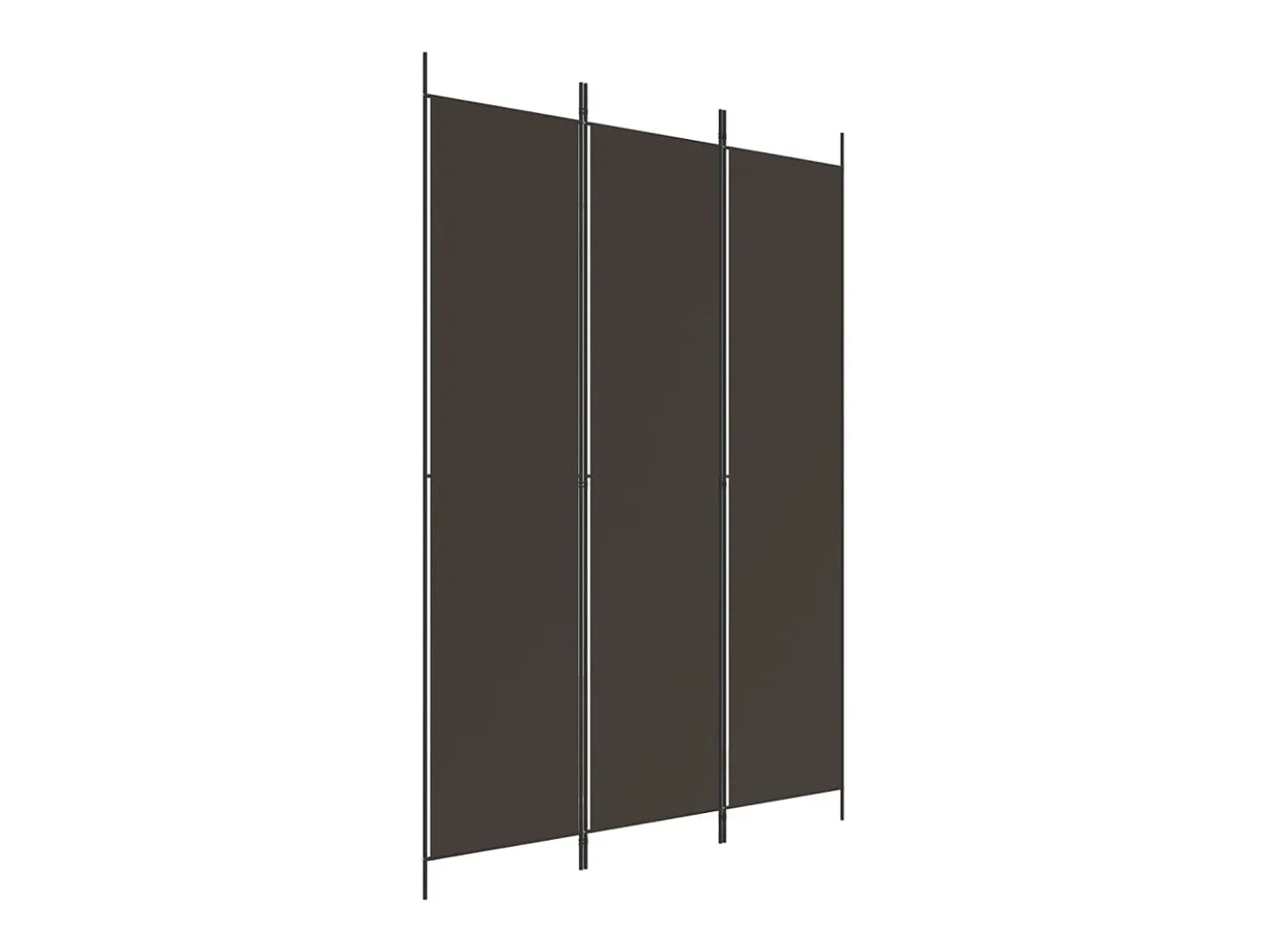 Mampara divisoria de 3 paneles Marrón 150x220 cm Tela
