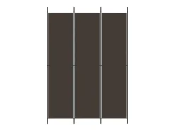 Mampara divisoria de 3 paneles Marrón 150x220 cm Tela