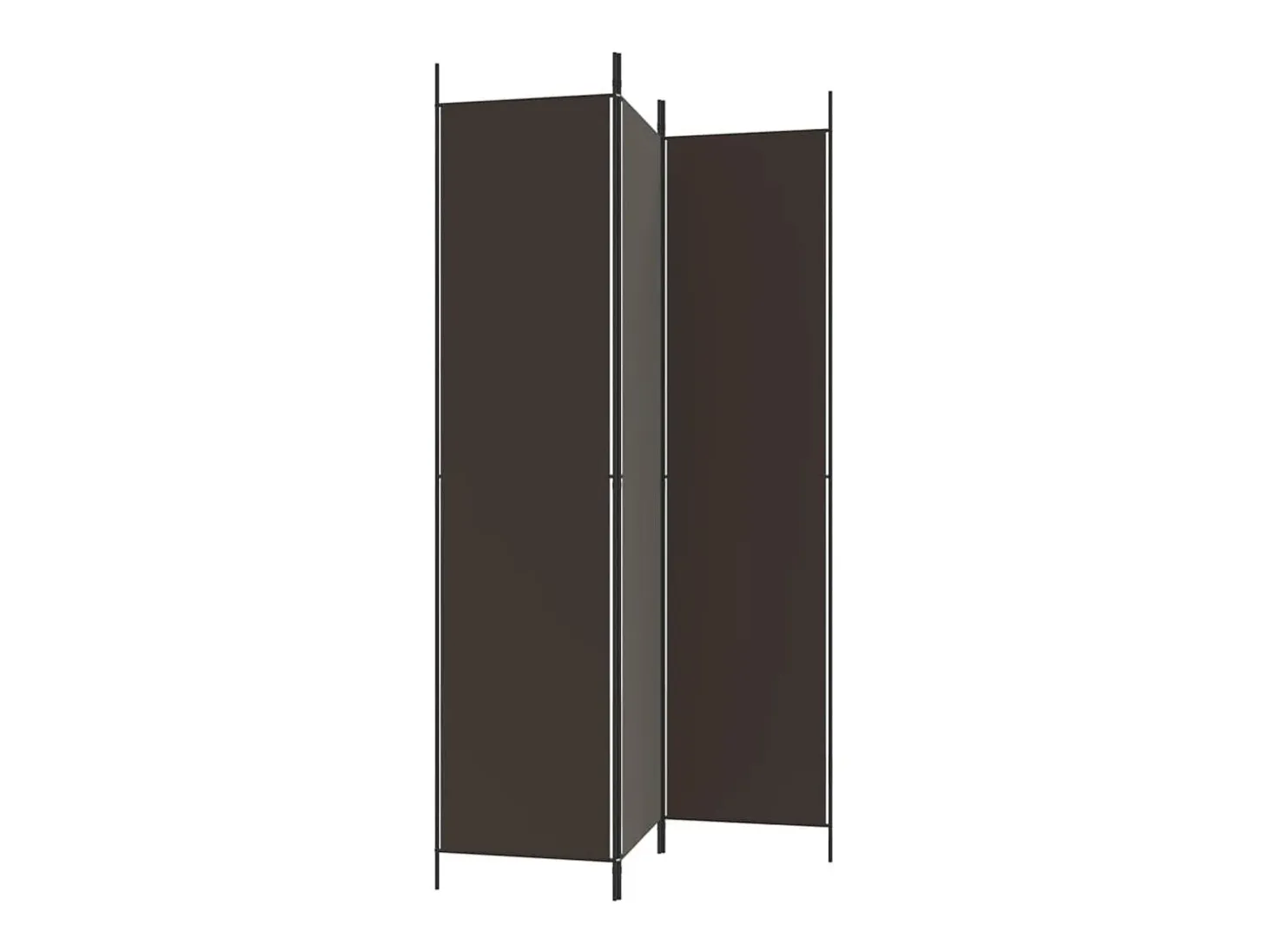 Mampara divisoria de 3 paneles Marrón 150x220 cm Tela