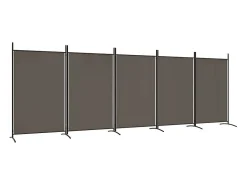 Mampara divisoria de 5 paneles Antracita 433x180 cm Tela