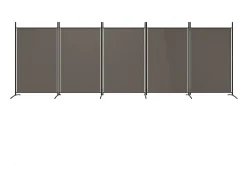 Mampara divisoria de 5 paneles Antracita 433x180 cm Tela