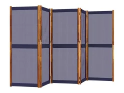 Mampara divisoria de 5 paneles azul oscuro 350x180 cm