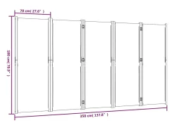 Mampara divisoria de 5 paneles azul oscuro 350x180 cm
