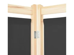 Mampara divisoria de 4 paneles Gris 160x170x4 cm Tela