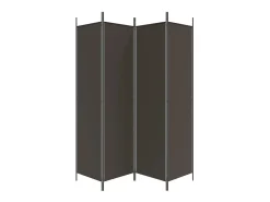 Mampara divisoria de 4 paneles Marrón 200x200 cm Tela
