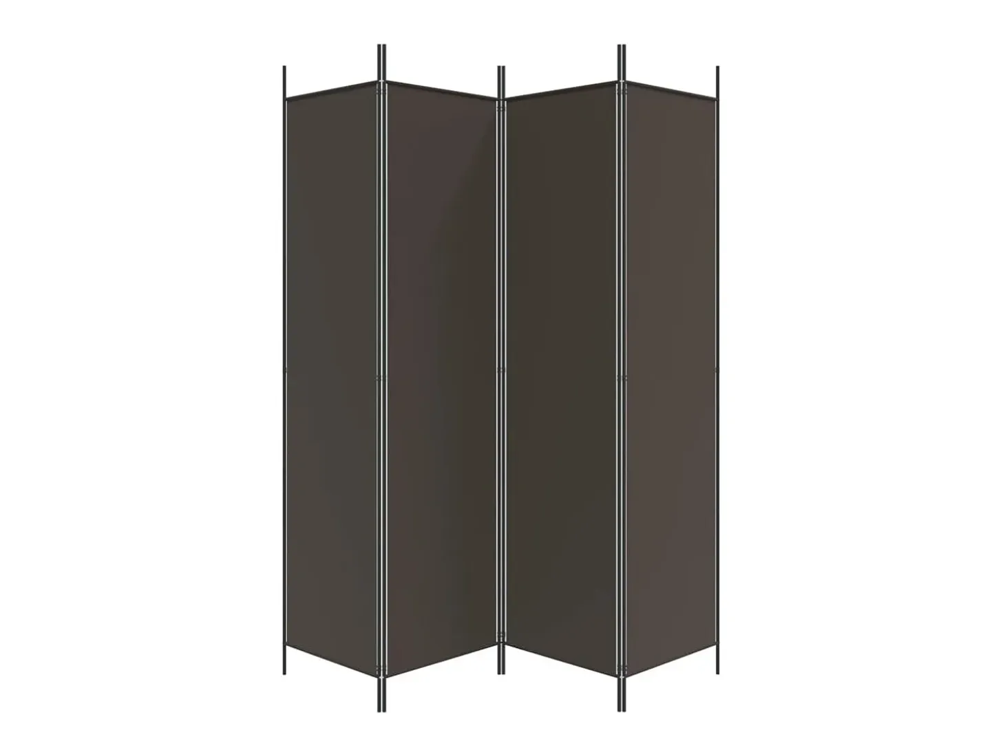 Mampara divisoria de 4 paneles Marrón 200x200 cm Tela