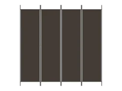 Mampara divisoria de 4 paneles Marrón 200x200 cm Tela
