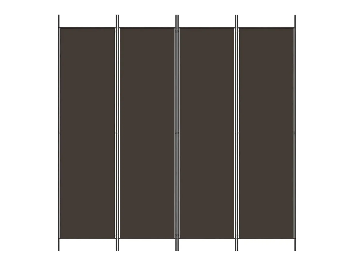 Mampara divisoria de 4 paneles Marrón 200x200 cm Tela