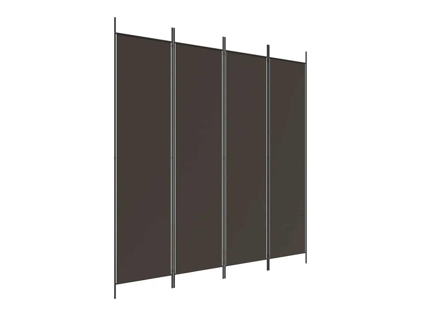Mampara divisoria de 4 paneles Marrón 200x200 cm Tela