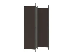 Mampara divisoria de 4 paneles Marrón 200x200 cm Tela