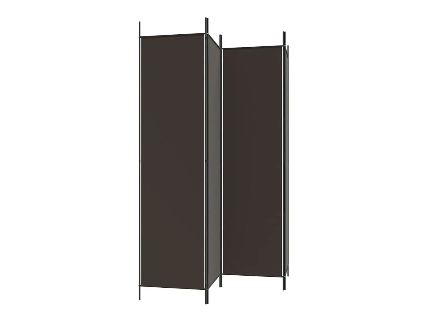 Mampara divisoria de 4 paneles Marrón 200x200 cm Tela