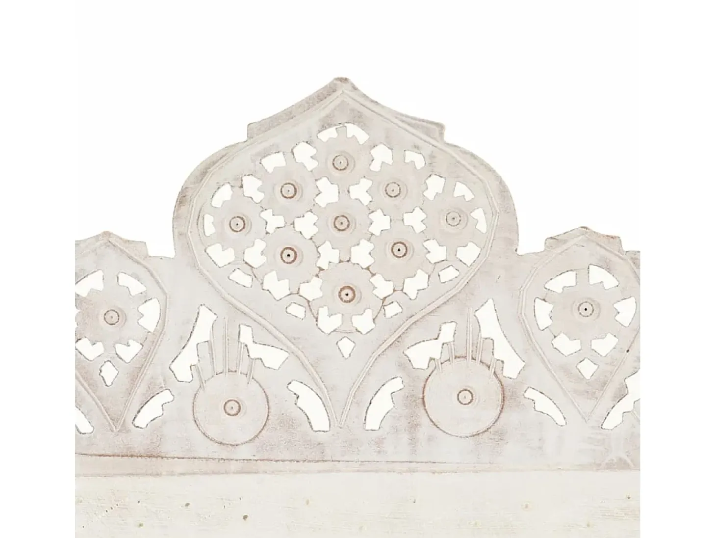 Mampara divisoria de 4 paneles Blanco 160x165 cm Madera de mango