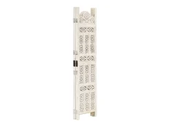 Mampara divisoria de 4 paneles Blanco 160x165 cm Madera de mango