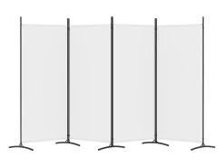 Mampara divisoria de 4 paneles Tela Blanca 346x180 cm