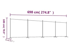 Mampara divisoria de 4 paneles Antracita 698x180 cm Tejido
