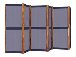 Mampara divisoria de 6 paneles azul oscuro 420x180 cm
