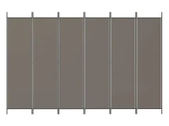 Mampara divisoria de 6 paneles Antracita 300x220 cm Tejido