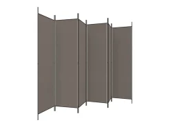 Mampara divisoria de 6 paneles Antracita 300x220 cm Tejido