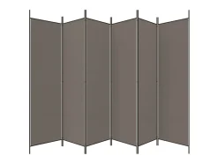 Mampara divisoria de 6 paneles Antracita 300x220 cm Tejido