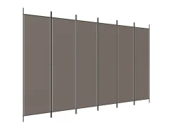 Mampara divisoria de 6 paneles Antracita 300x220 cm Tejido