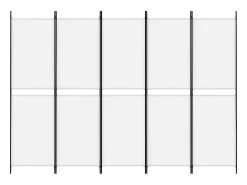 Mampara divisoria de 5 paneles Tela Blanca 250x180 cm