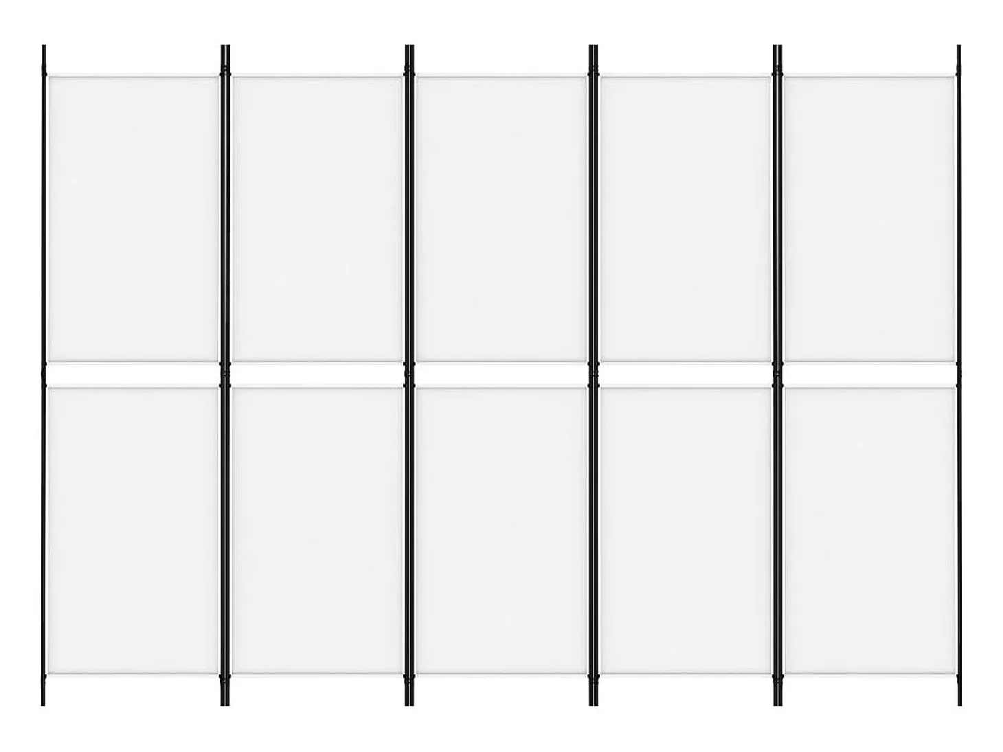 Mampara divisoria de 5 paneles Tela Blanca 250x180 cm