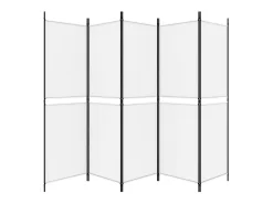 Mampara divisoria de 5 paneles Tela Blanca 250x180 cm
