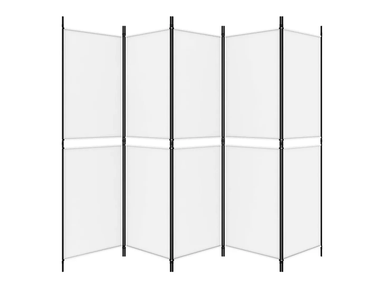 Mampara divisoria de 5 paneles Tela Blanca 250x180 cm