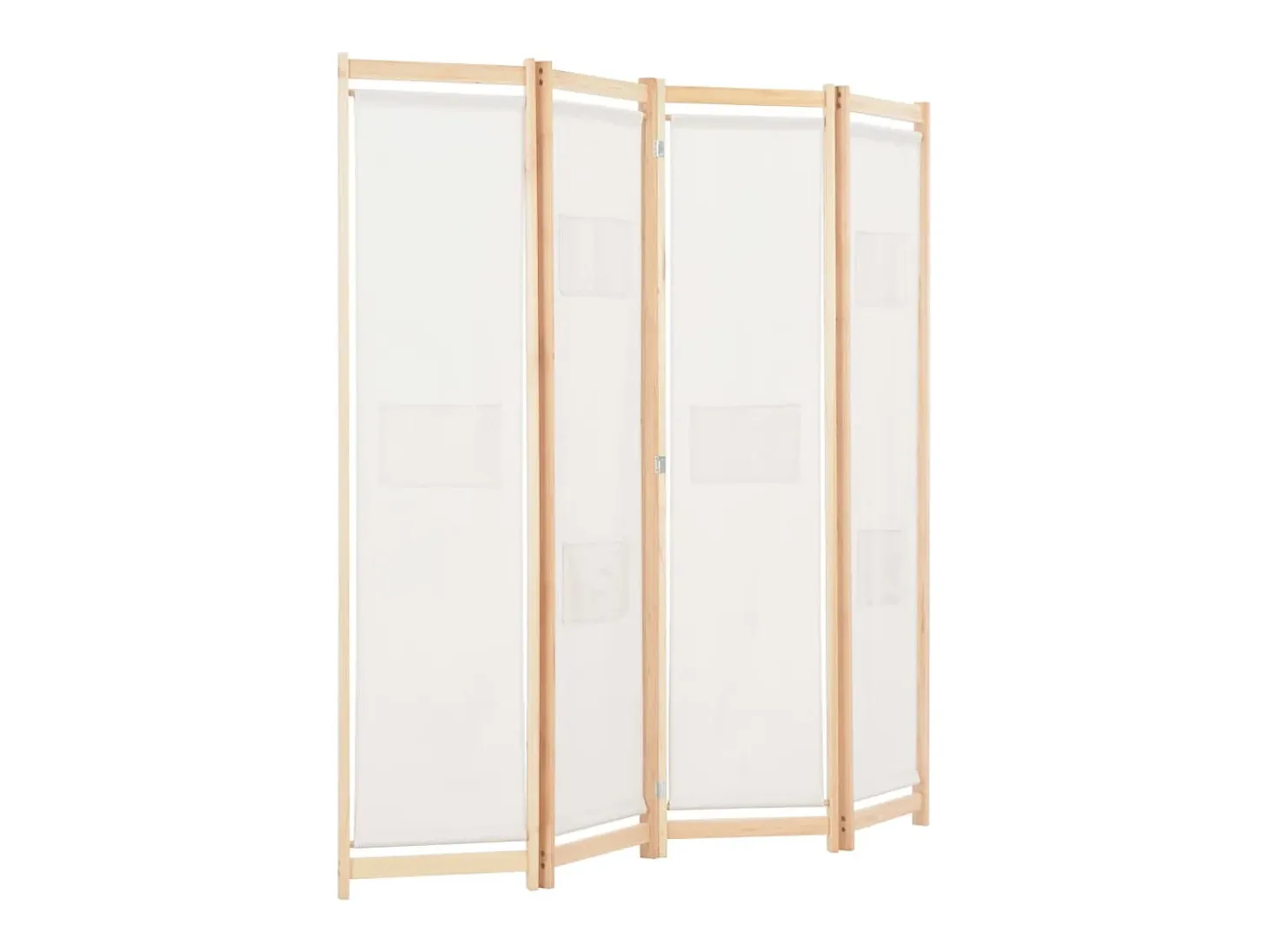 Mampara divisoria de 4 paneles Crema 160x170x4 cm Tela