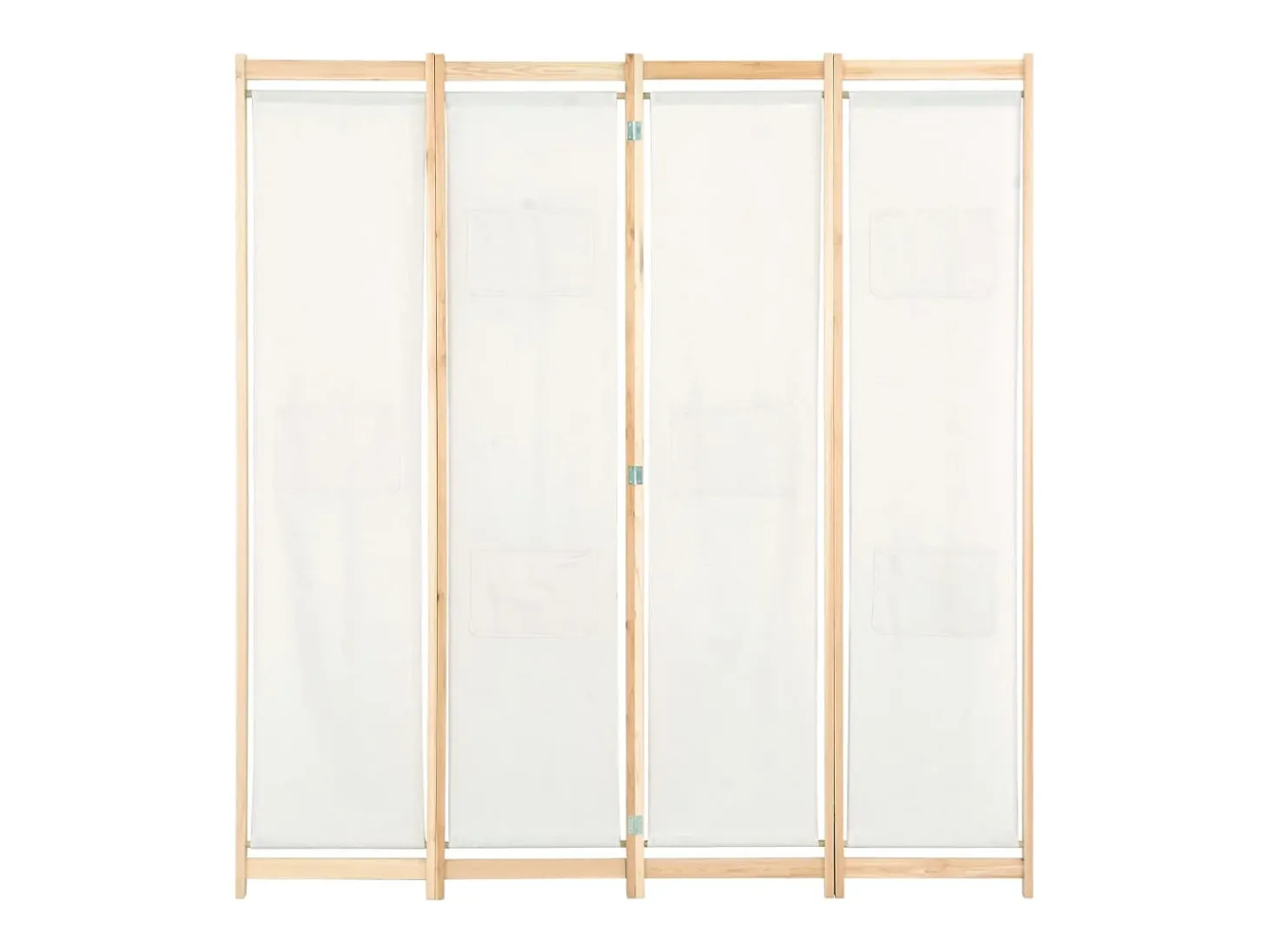 Mampara divisoria de 4 paneles Crema 160x170x4 cm Tela
