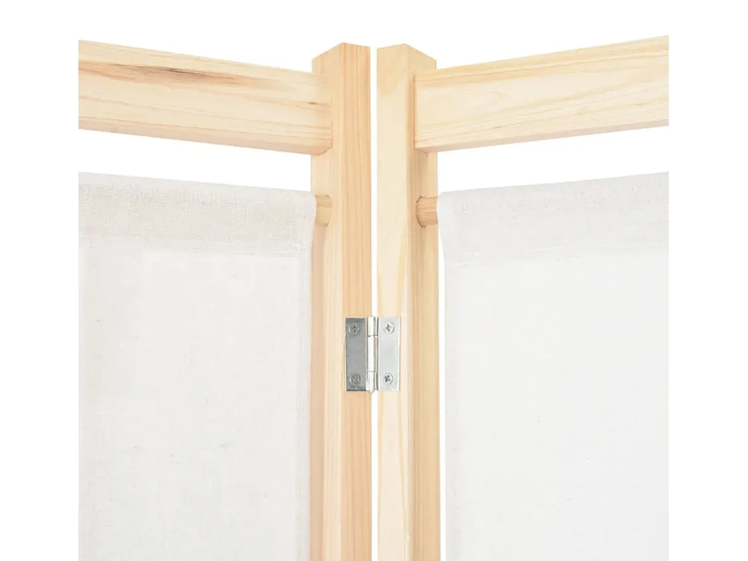 Mampara divisoria de 4 paneles Crema 160x170x4 cm Tela