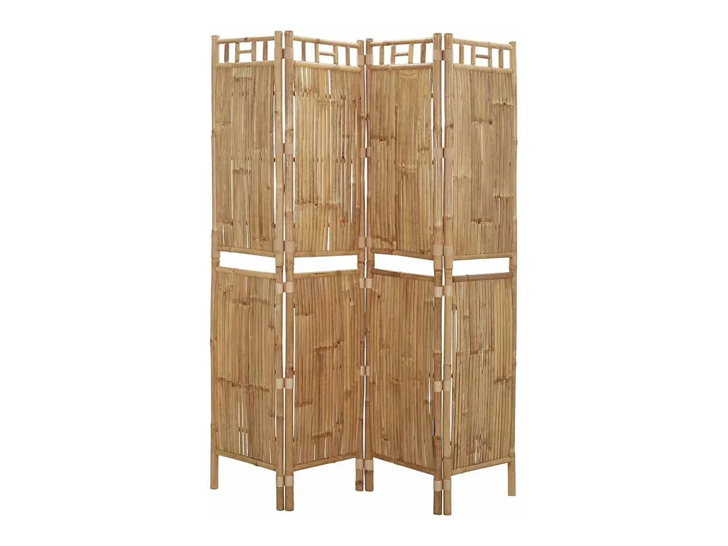 Mampara divisoria de bambú de 4 paneles 160x180 cm