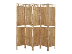 Mampara divisoria de bambú de 5 paneles 200x180 cm