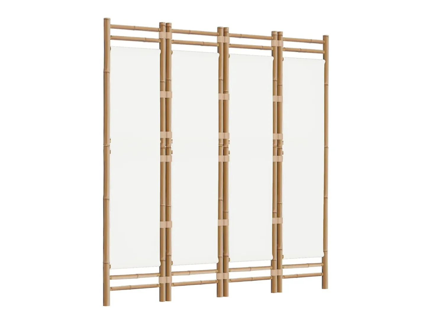 Mampara plegable 4 paneles 160 cm Bambú y lona