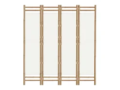 Mampara plegable 4 paneles 160 cm Bambú y lona