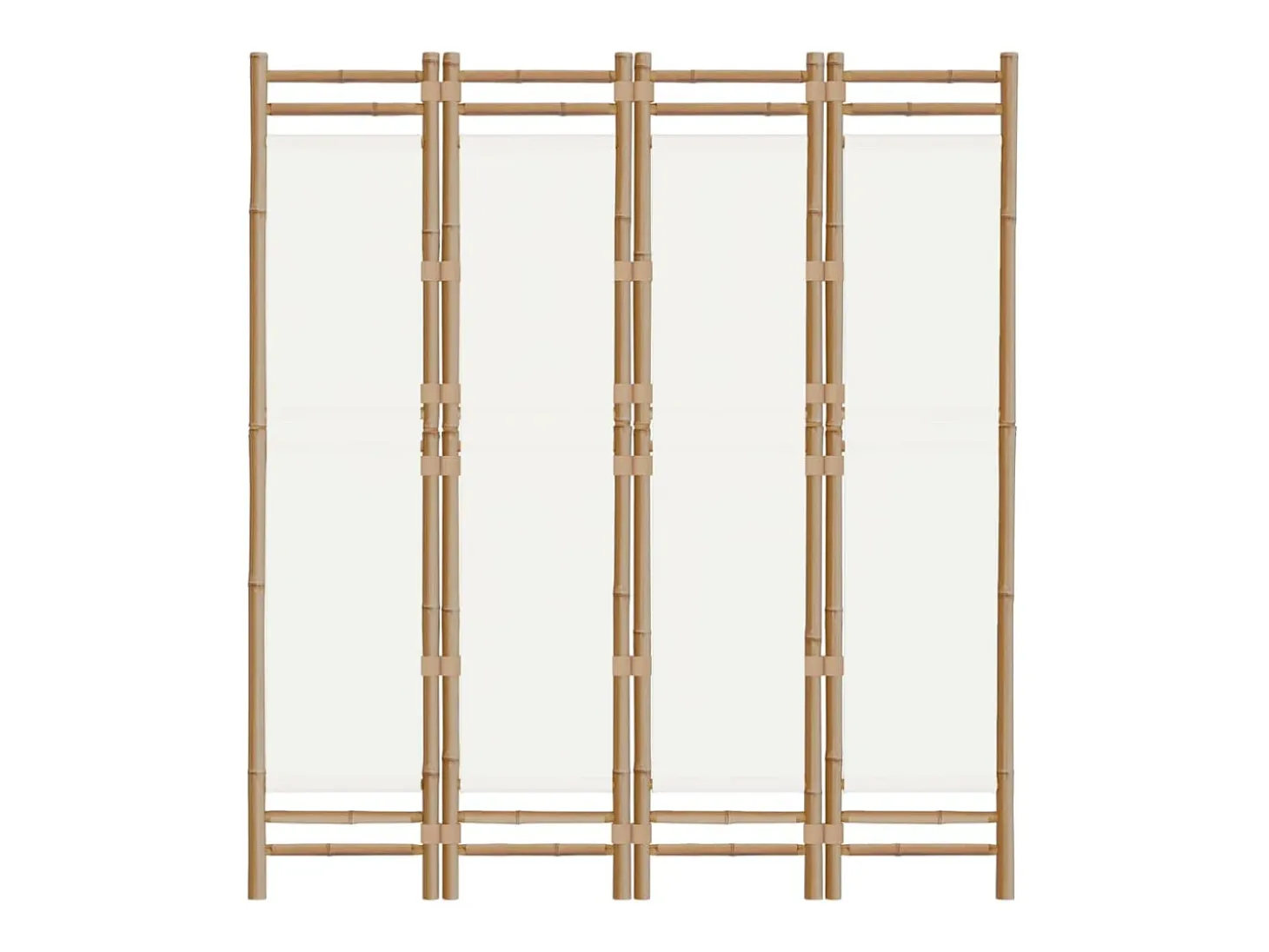 Mampara plegable 4 paneles 160 cm Bambú y lona